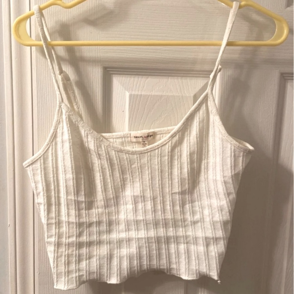 Cream colored cropped tank top